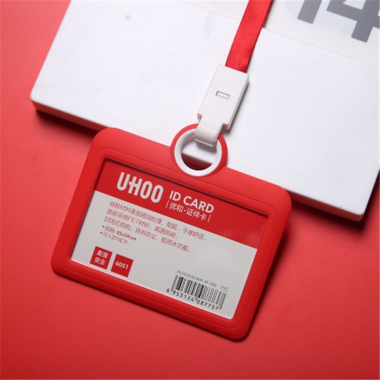 Hands-Free Convenience Customized ID Card Holder with Non-Toxic Soft Silicone Lanyard