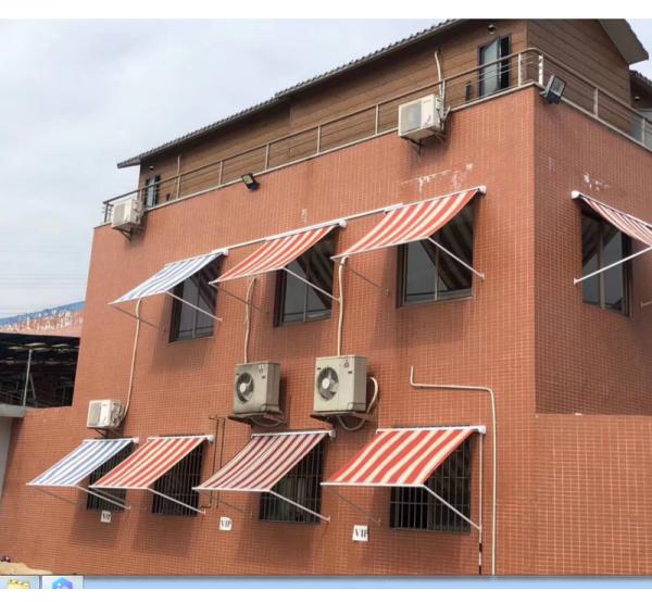 Aluminium Retractable Window Awnings Polyester Acrylic Drop Arm Awnings