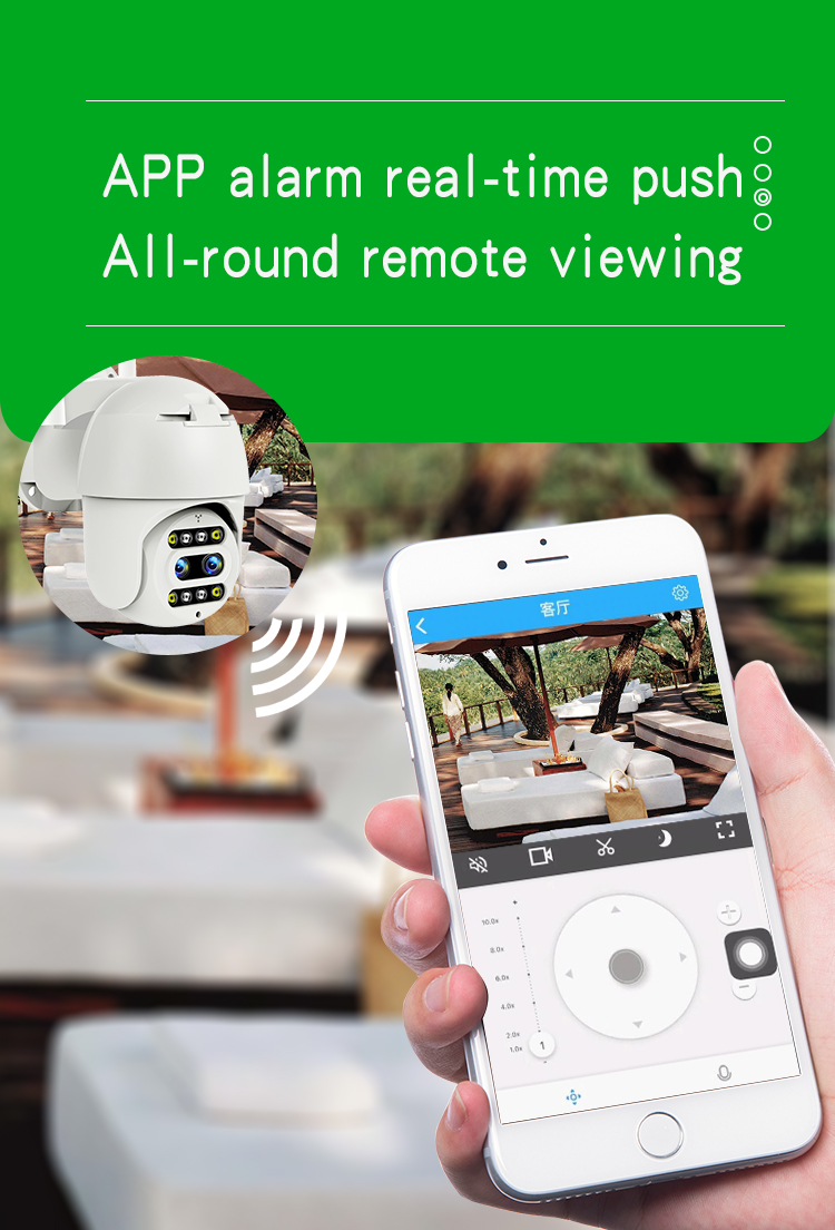 Wistino 4MP Dual Lens 10X Zoom Smart Home Surveillance Camera Video Playback Nanny Baby Security Monitor Security Camera