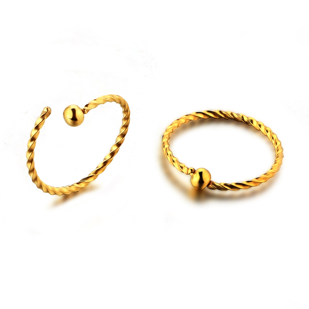 Women new korea style body piercing jewelry gold plated nose ring