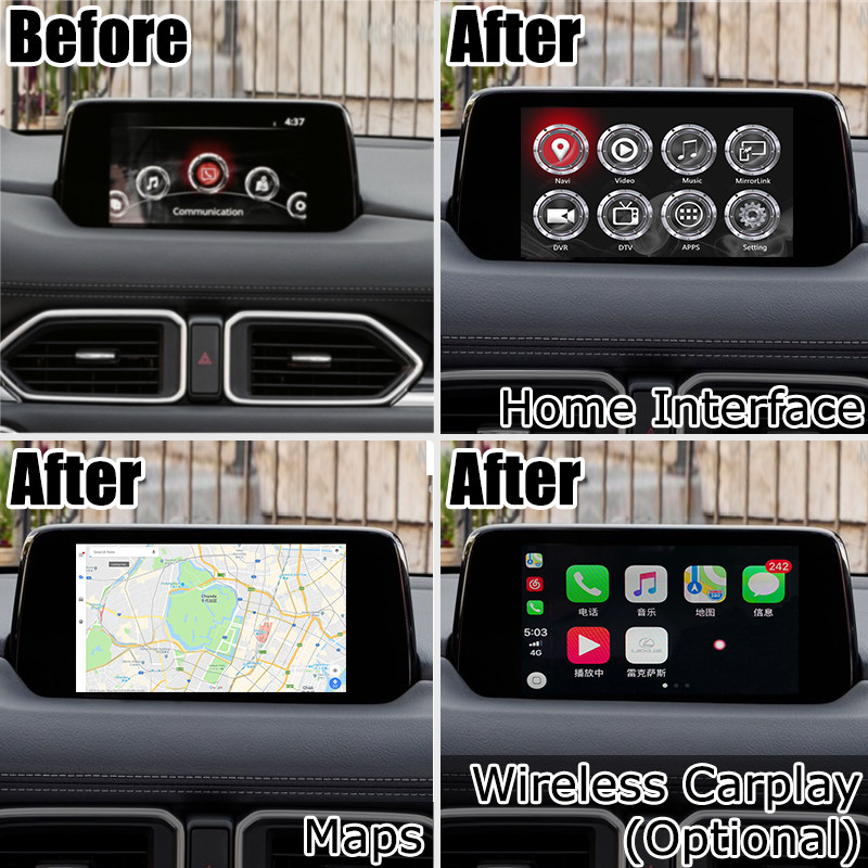 Mazda CX-5 CX5 carplay interface Android auto Box Gps with Mazda origin knob control