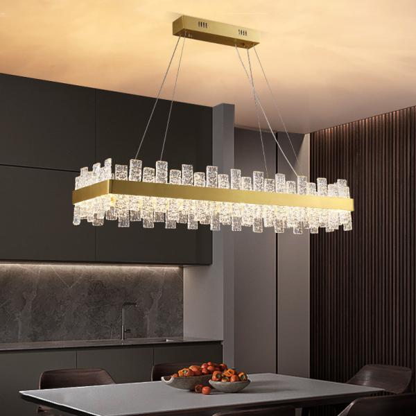 Polished Chrome Restaurant Chandeliers Gold K9 Crystal Lighting Indoor Light