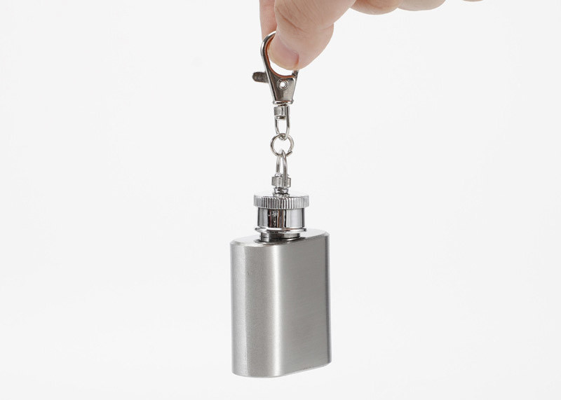 Portable Small Novelty Hip Flask 1 Ounce White Wine Bottle With Key Chain