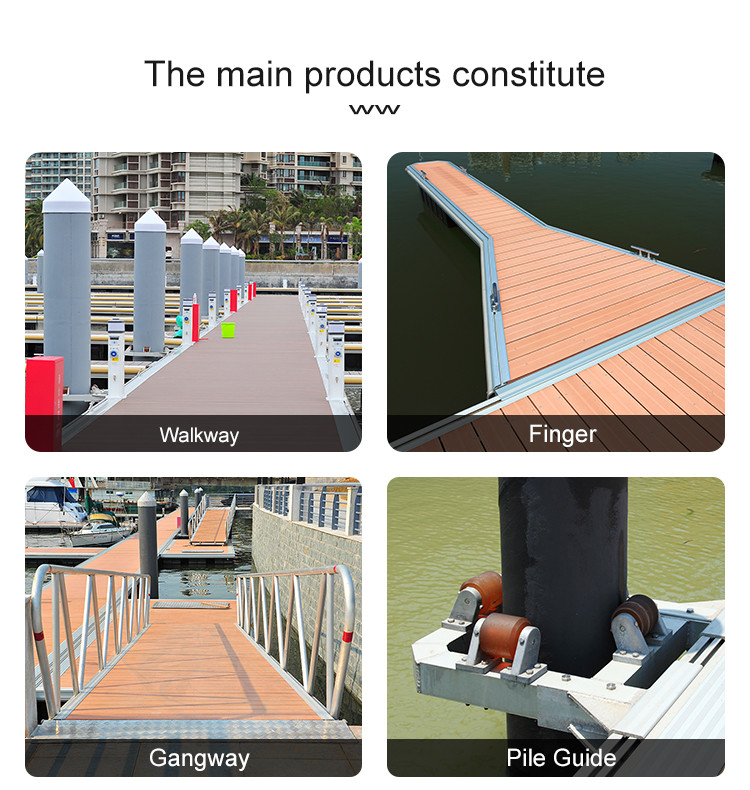 Long Lasting Marine Aluminum Alloy Floating Pontoon Docks For Yacht Boat Berth