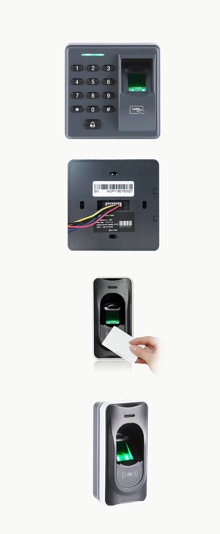Waterproof IP65 Biometric Fingerprint Reader For Access Control