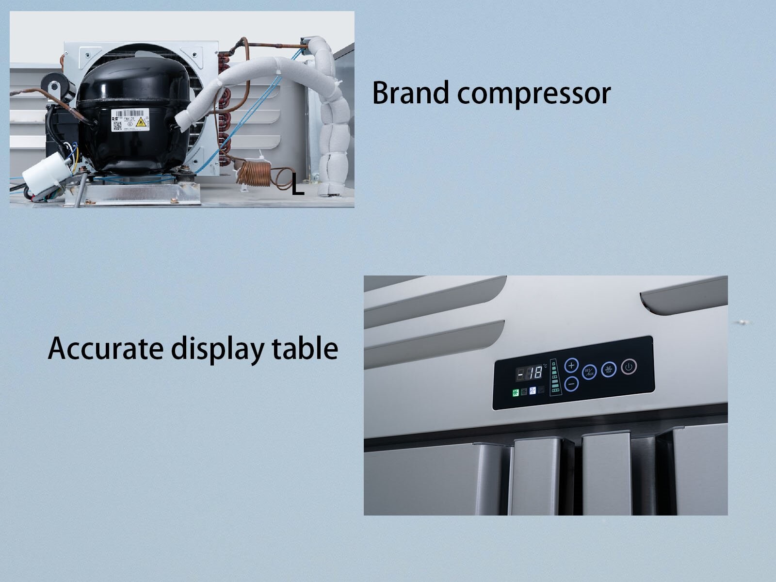 Precise Control Commercial Kitchen Freezer Energy Saving Air Cooled Freezer 1000L