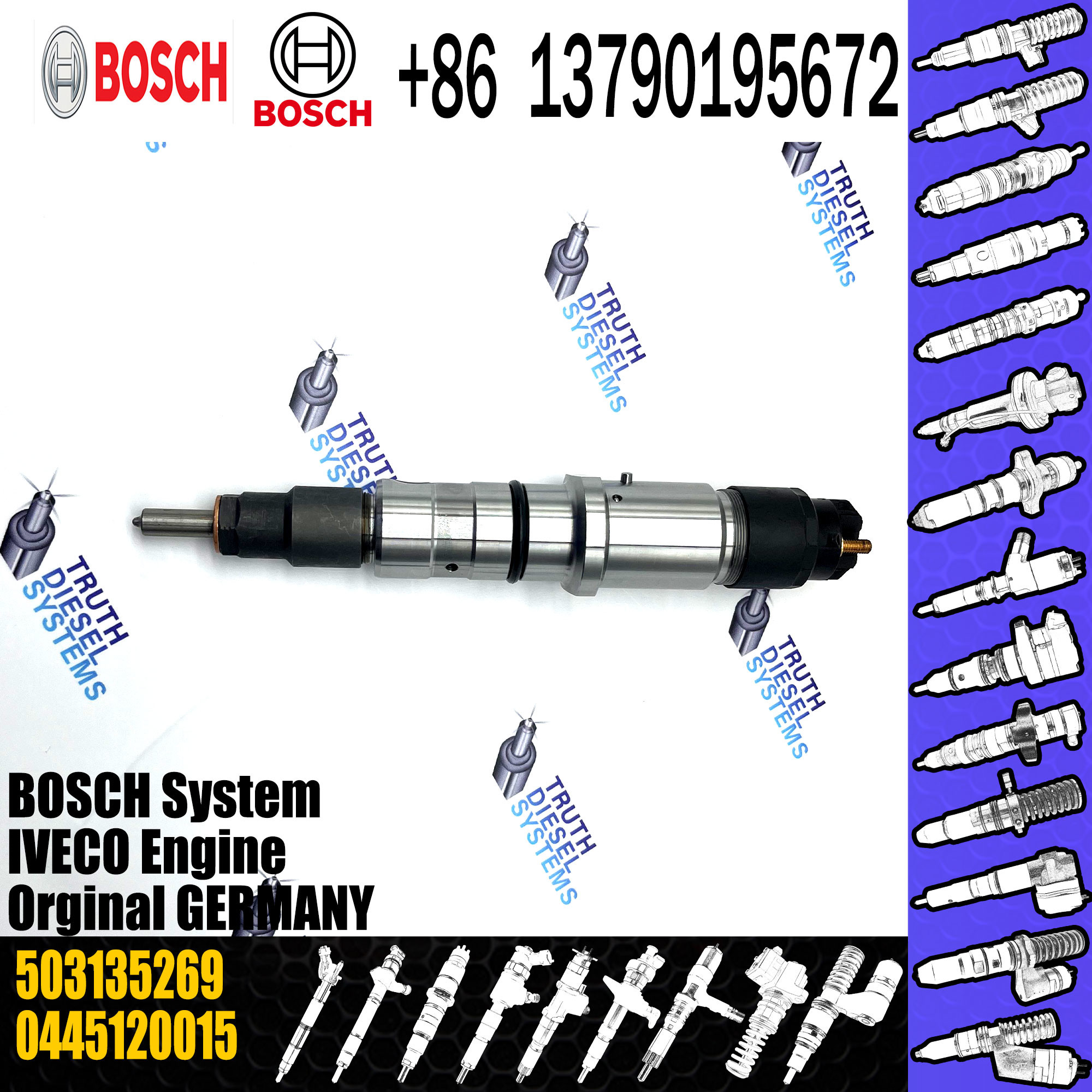 High Quality New Diesel Fuel Injector 0445120014 Common Rail Injection Nozzle 503135269 For IVECO//