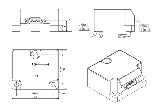 KS3ARG02D Series Solid State Angular Rate Sensors Electronic Gyroscope Sensor Precision Instruments