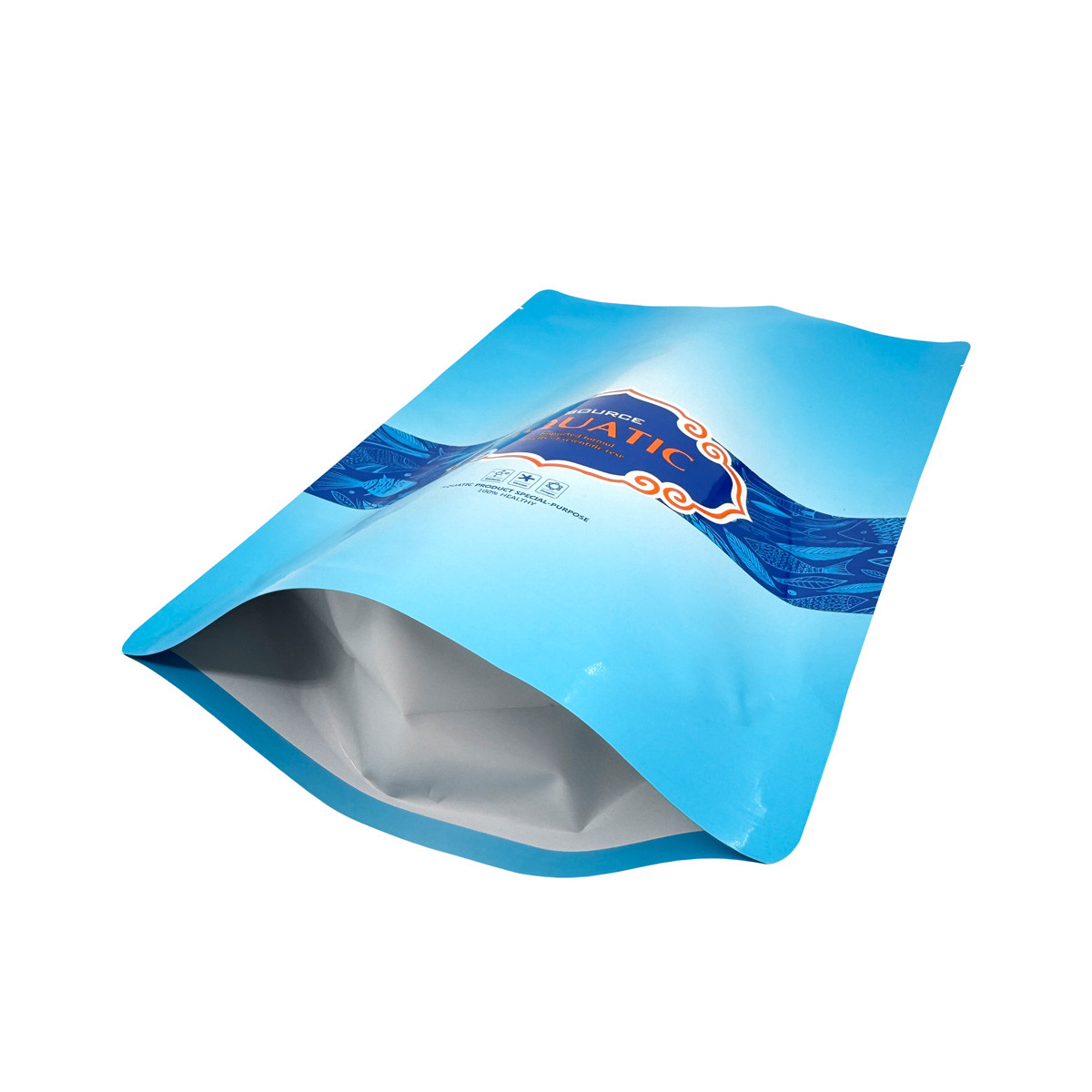 120microns Foil Coating Blue Food Custom Stand Up Pouches For Fresh And Flavorful Food Packaging