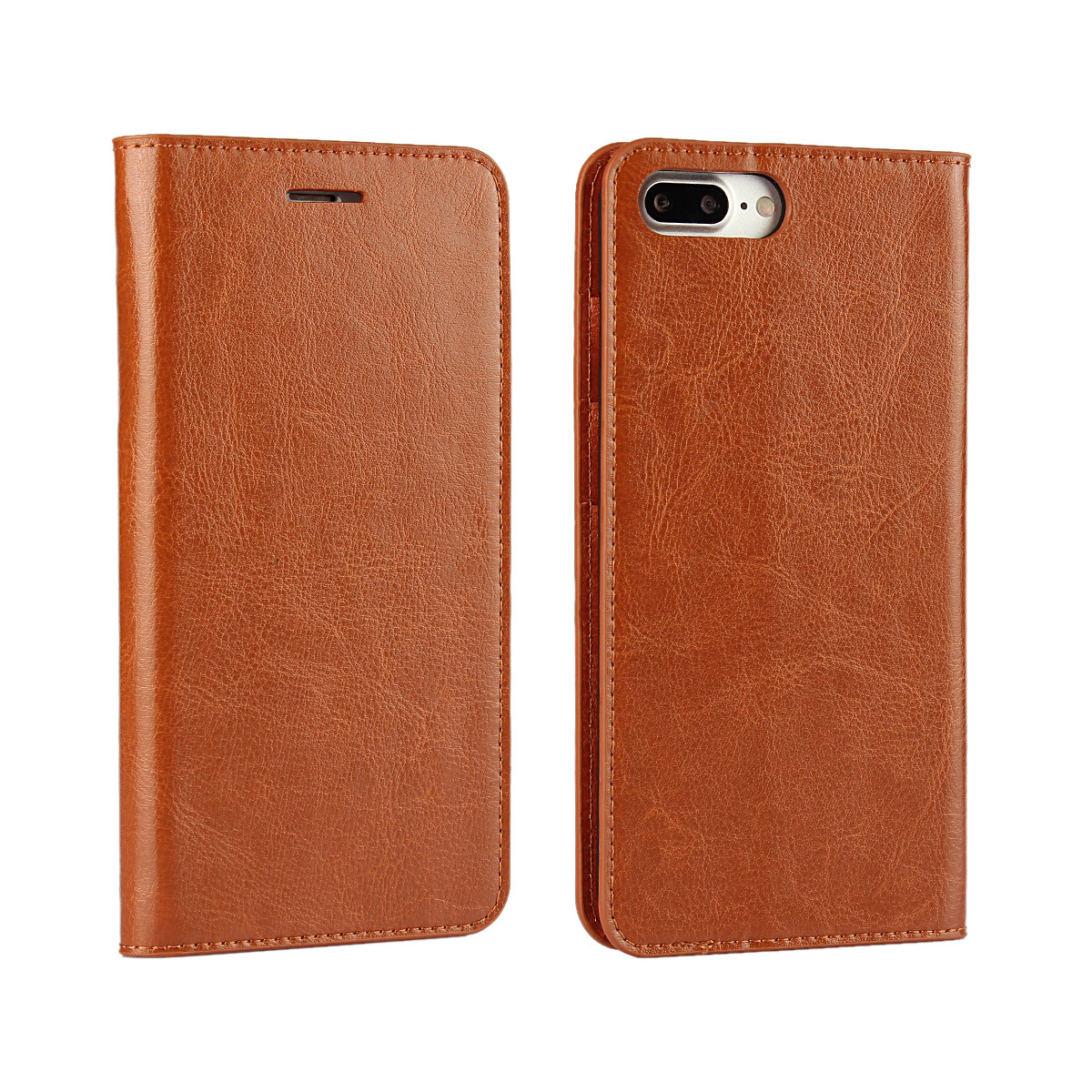 iPhone 8 Case, Genuine Leather Wallet Case Folio Flip Cover for iPhone 5/6/7/8/X/XS/XS MAX/XR