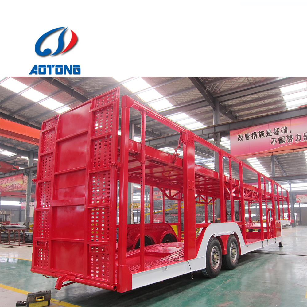 50 Ton Capacity Low Boy Truck Semi Trailer with Hydraulic Ramp and Main Beam Q345B