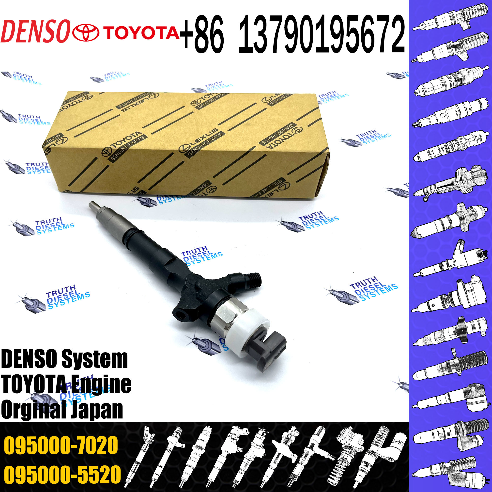 Diesel Common Rail Injector 095000 7020 0950007020 095000-7020 For Diesel Injector