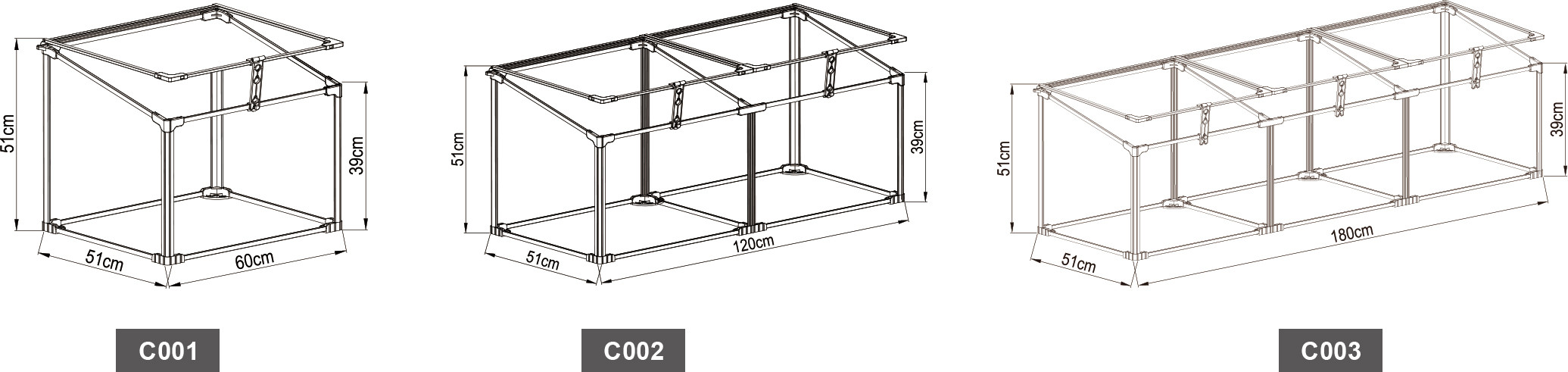 Oxidized Aluminium Small Greenhouse 0.9mm 1.0Mm PC sheets Polycarbonate Vent Anchor