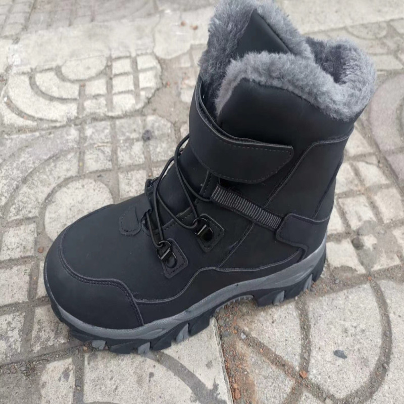 Ladies Casual Boots Durable Cold Proof Climbing Snow Boots Black Color Daily Life