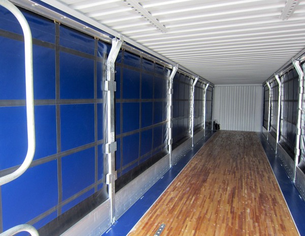 45ft High Cube PVC Curtain Side Door CSC Certified Dry Shipping Container with 13556 x 2420 x 2474 mm Internal Dimensions