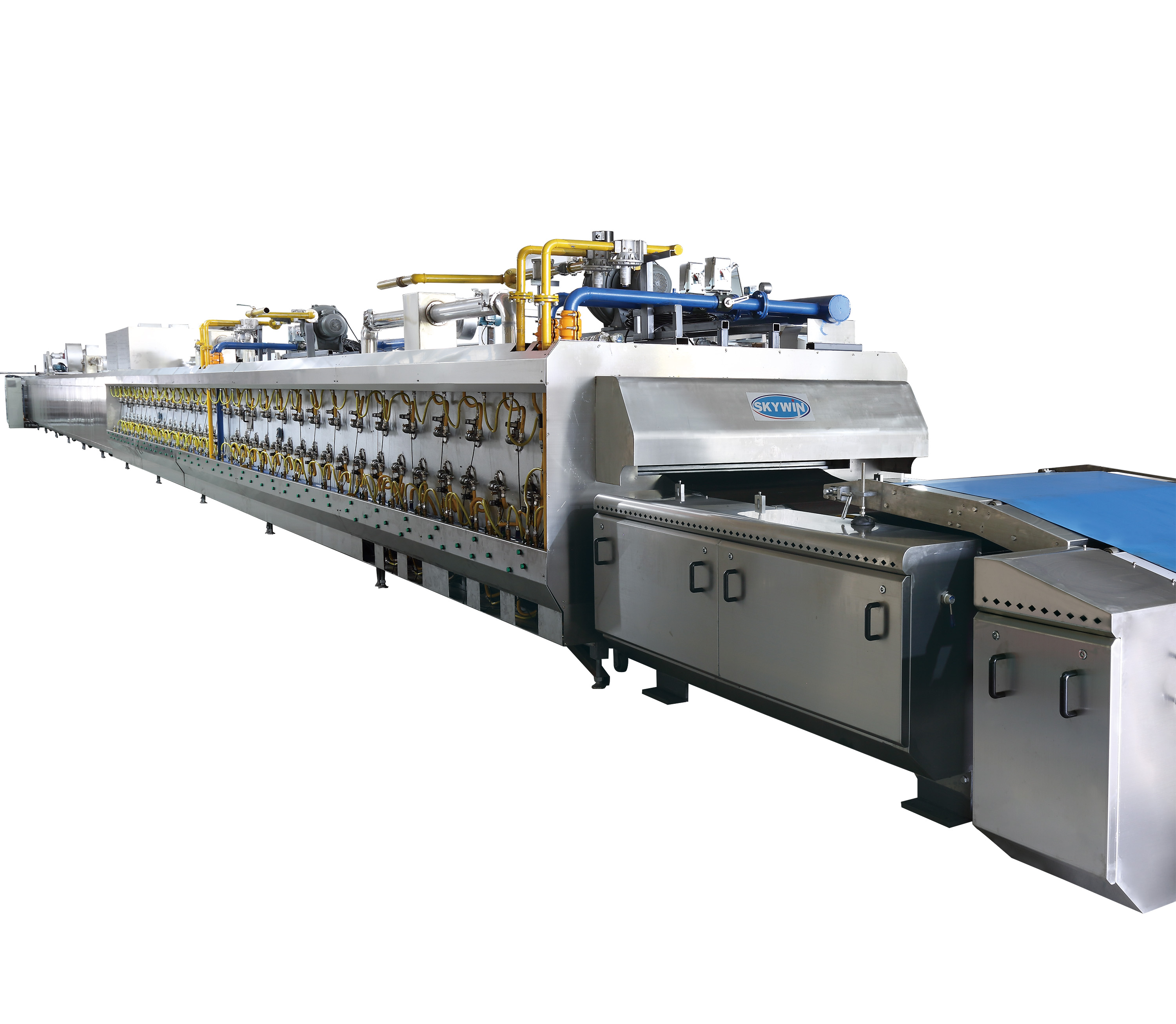 Skywin Automatic Industrial Gas Oven Baking Equipment Soft Biscuit Production Line