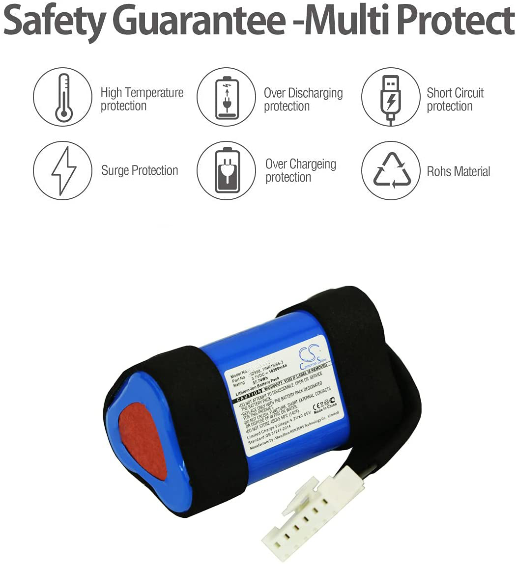 37.0Wh 10200mAh 3C Lithium Battery Replacement 4J 4BLK Jblcharge4bluam