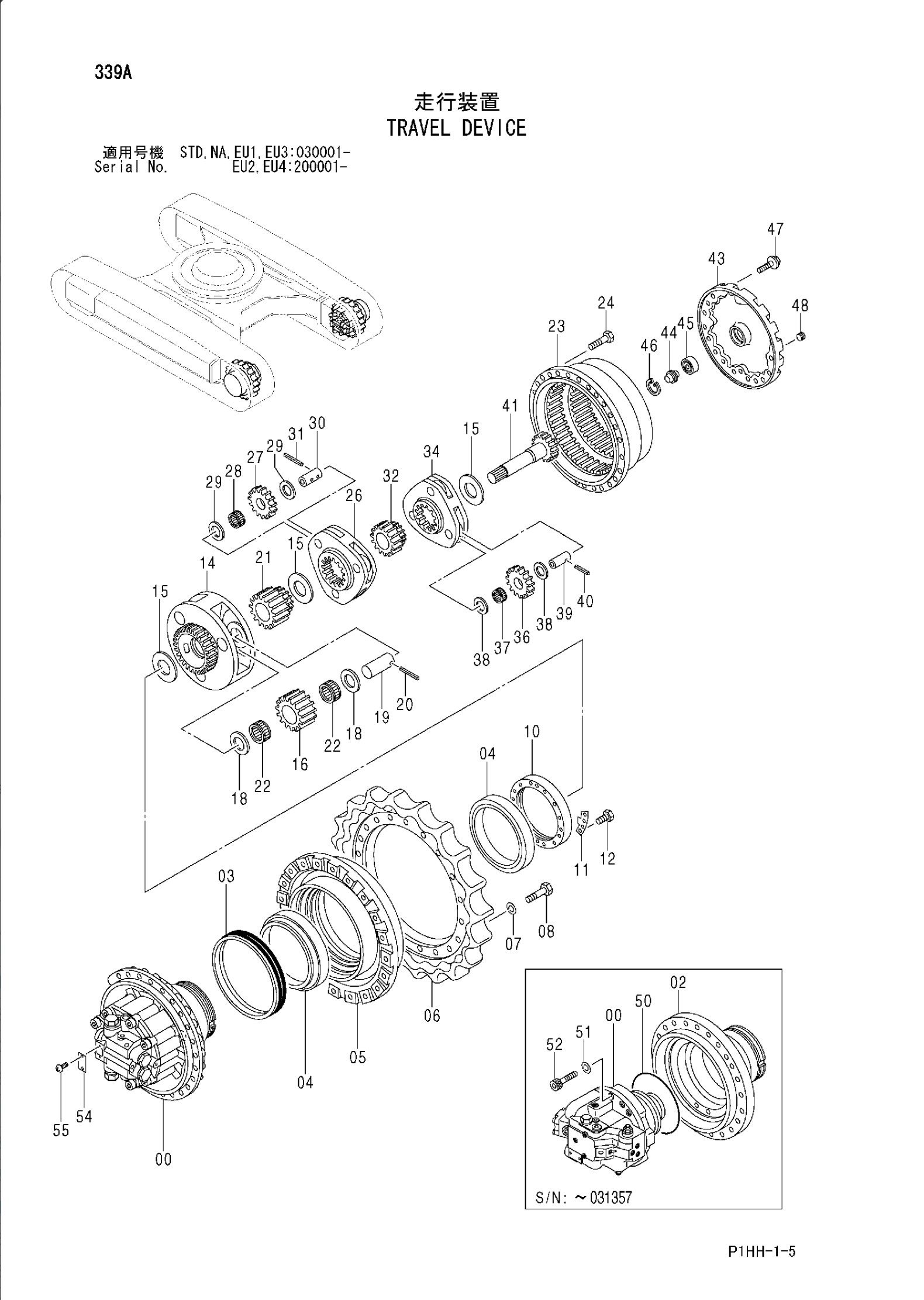 ZAX330-1 Excavator Travel Gearbox Hitachi Excavator Spare Parts 9190221
