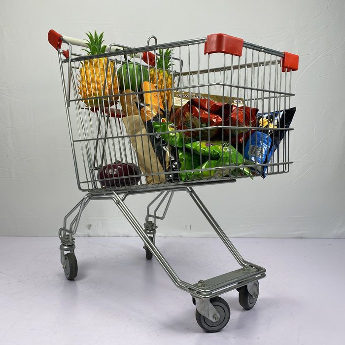Russian Type Metal Shopping Trolley 125L Supermarket Grocery Trolly Cart