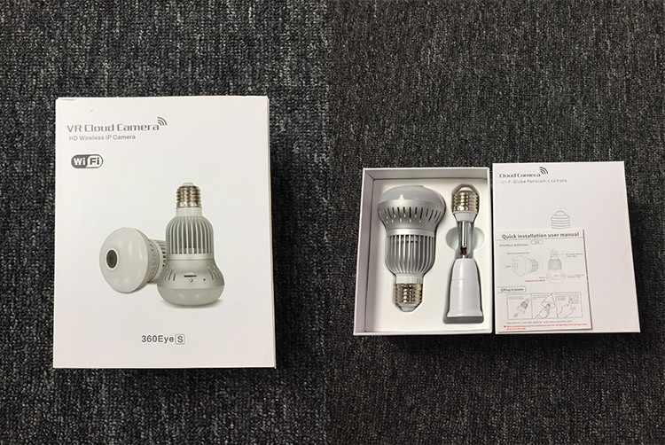 360 vr spy hidden infrared night vision security wifi bulb led camera light