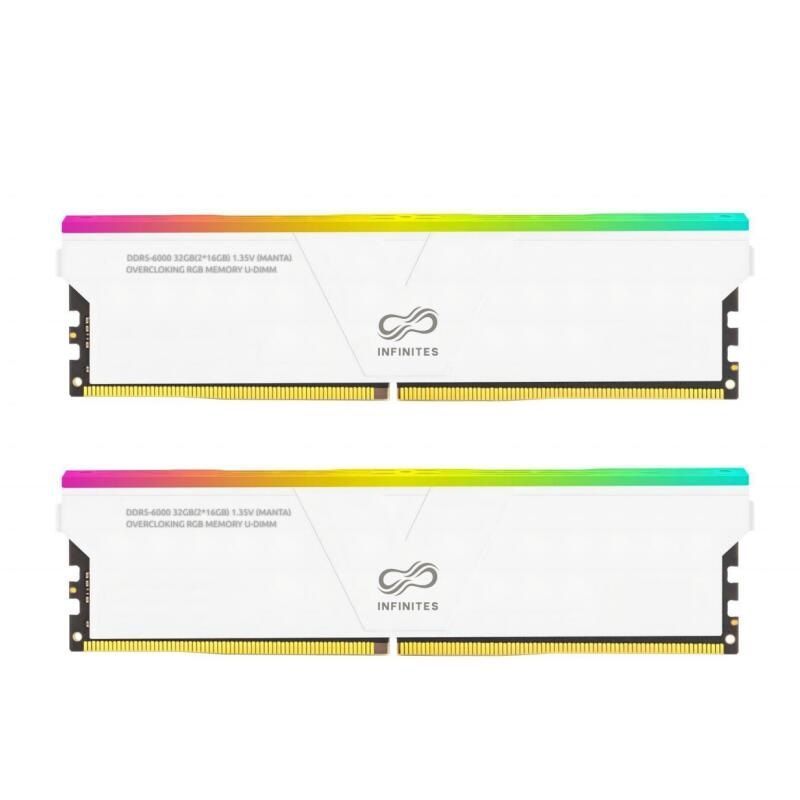 Infinites Memory Solution DDR5 288pin 16GB 3600MHz (2*16G) Udimm PC-48000 1.1V Non Ecc Gen 5 RGB Gameing Memory Stick Overclocked Memory Kits