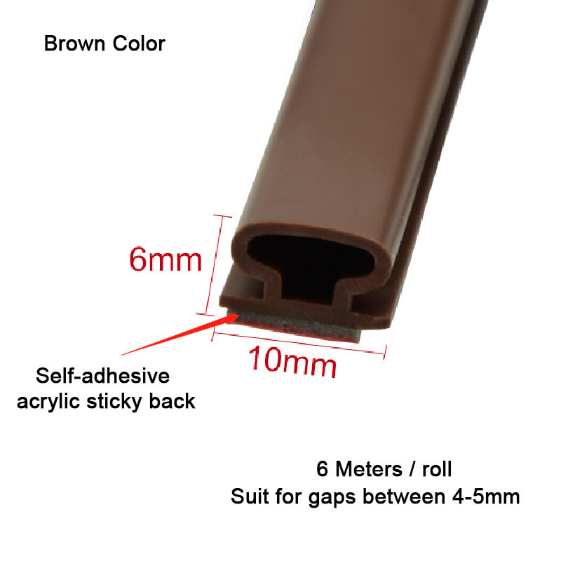 6mm Height Silicone Rubber Strips D Shape Anti Collision Door Seals