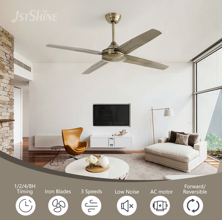 High Speed AC Pure Motor Copper Ceiling Fan with Remote Control and 4 Iron Blades