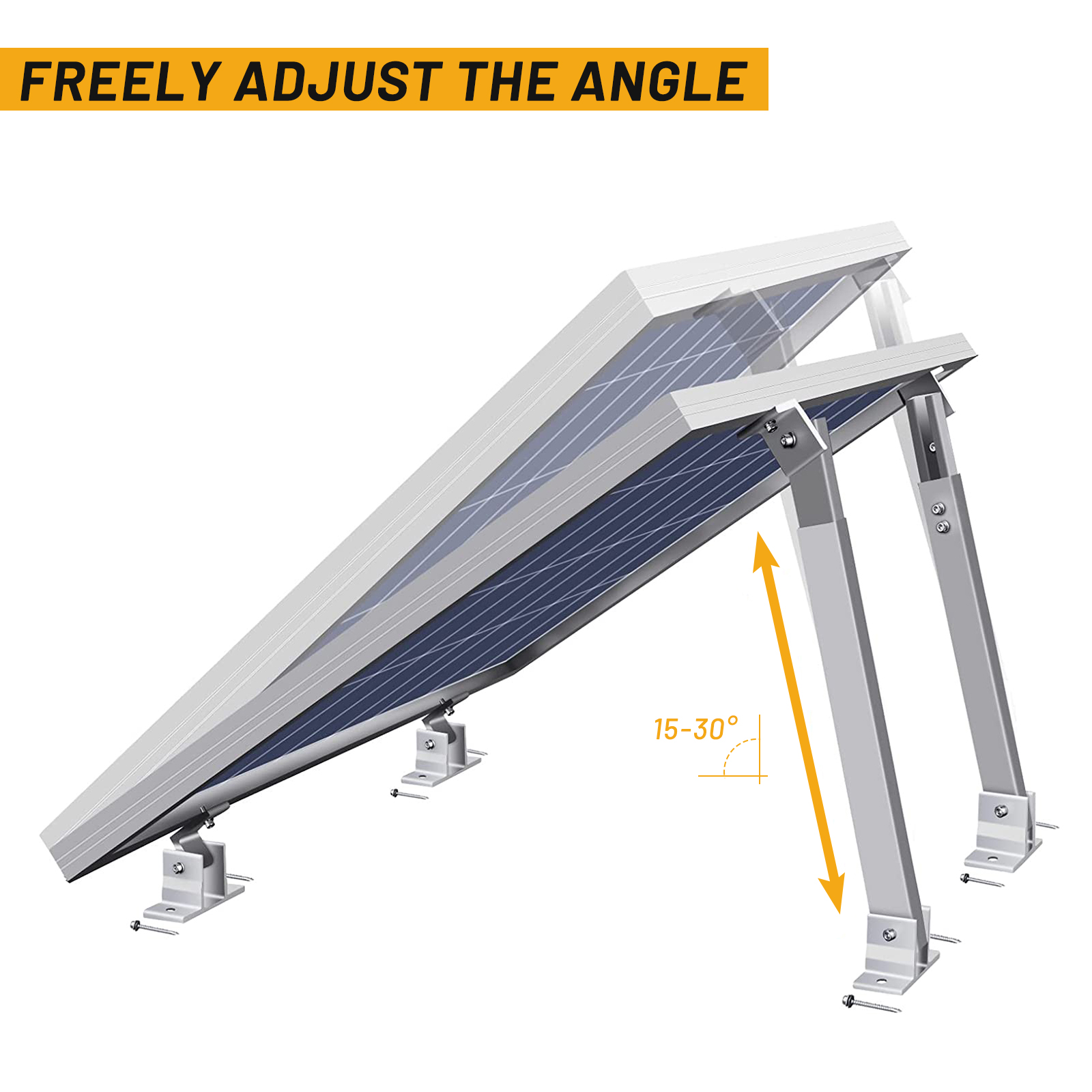 Adjustable Rear Leg Front Leg Solar Racking for PV Solar Panel Installation Efficiency