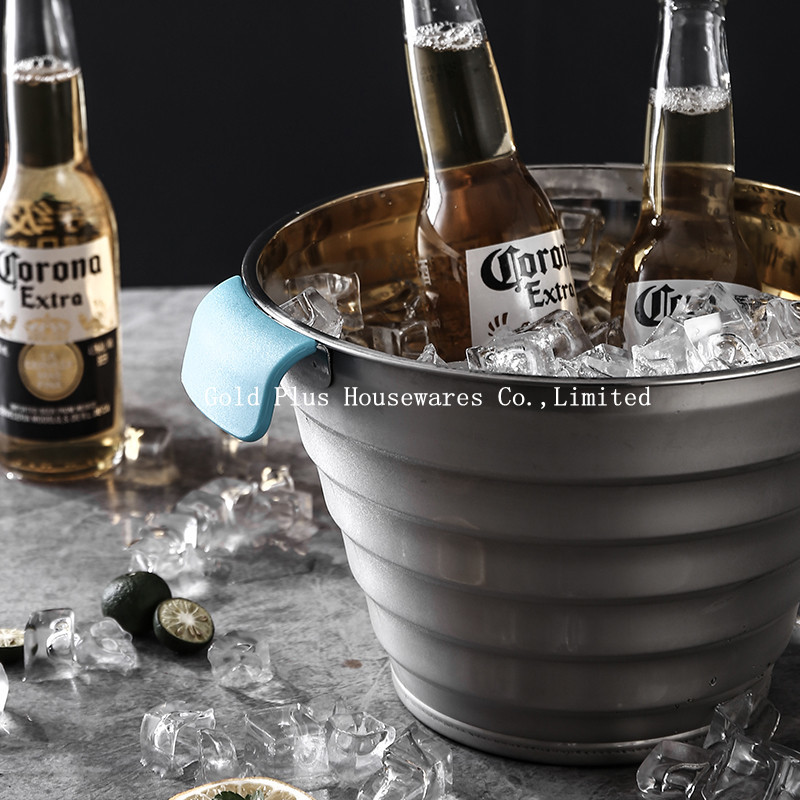 25cm Iron Stainless Steel Water Bucket With Two Plastic Handle