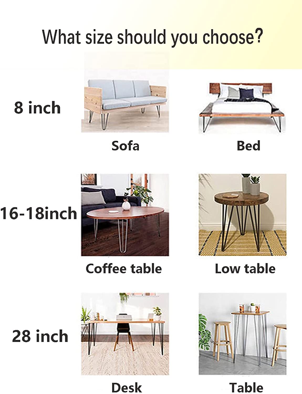 Sturdy Hairpin Coffee Table Legs with Screws and Hairpin Leg Protector Morden Style