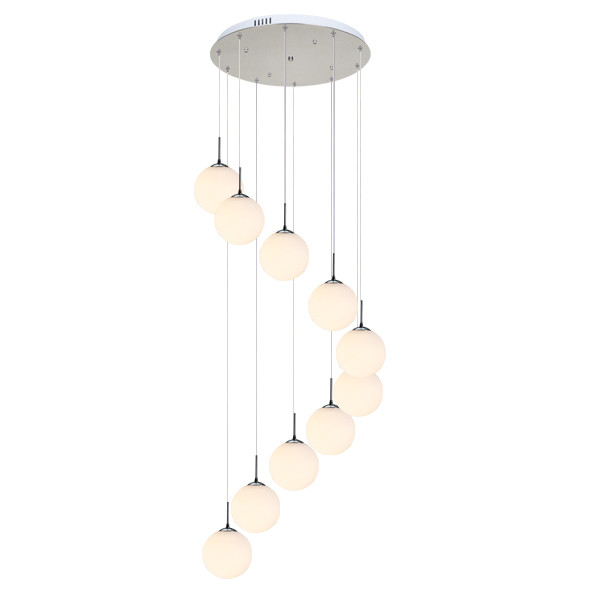 White hurricane glass pendant lights for indoor home Stairs Lighting (WH-GP-12)