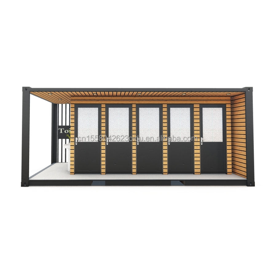 Outdoor Toilet Modified Shipping Container Style 20ft or 40ft Made of Steel and Sandwich Panel with Aluminum Alloy Windows