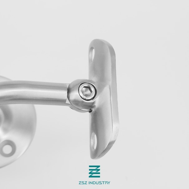 Polished Adjustable Handrail Bracket / Wall Rail Bracket 90 Degree Elbow Saddle Plate