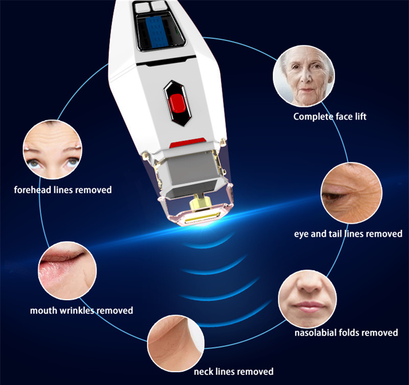 Mini Hifu Ems Vibration Beauty Device 4 Lines Facial Lifting Skin