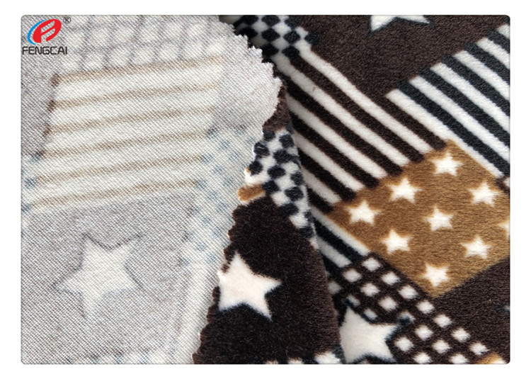 Faux Fur Print Spandex Velvet Fabric For Blanket 95%Polyester