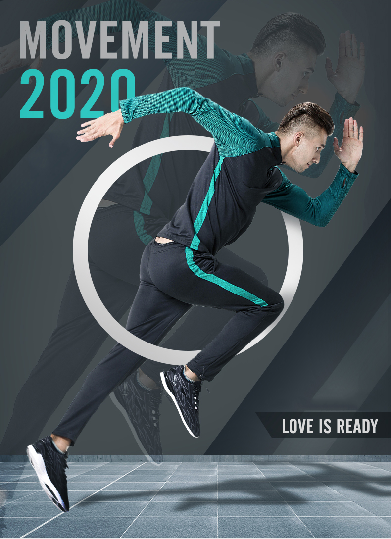 Football suit men custom adult long sleeve game training jersey coat pattern printed word sports team uniform autumn and winter