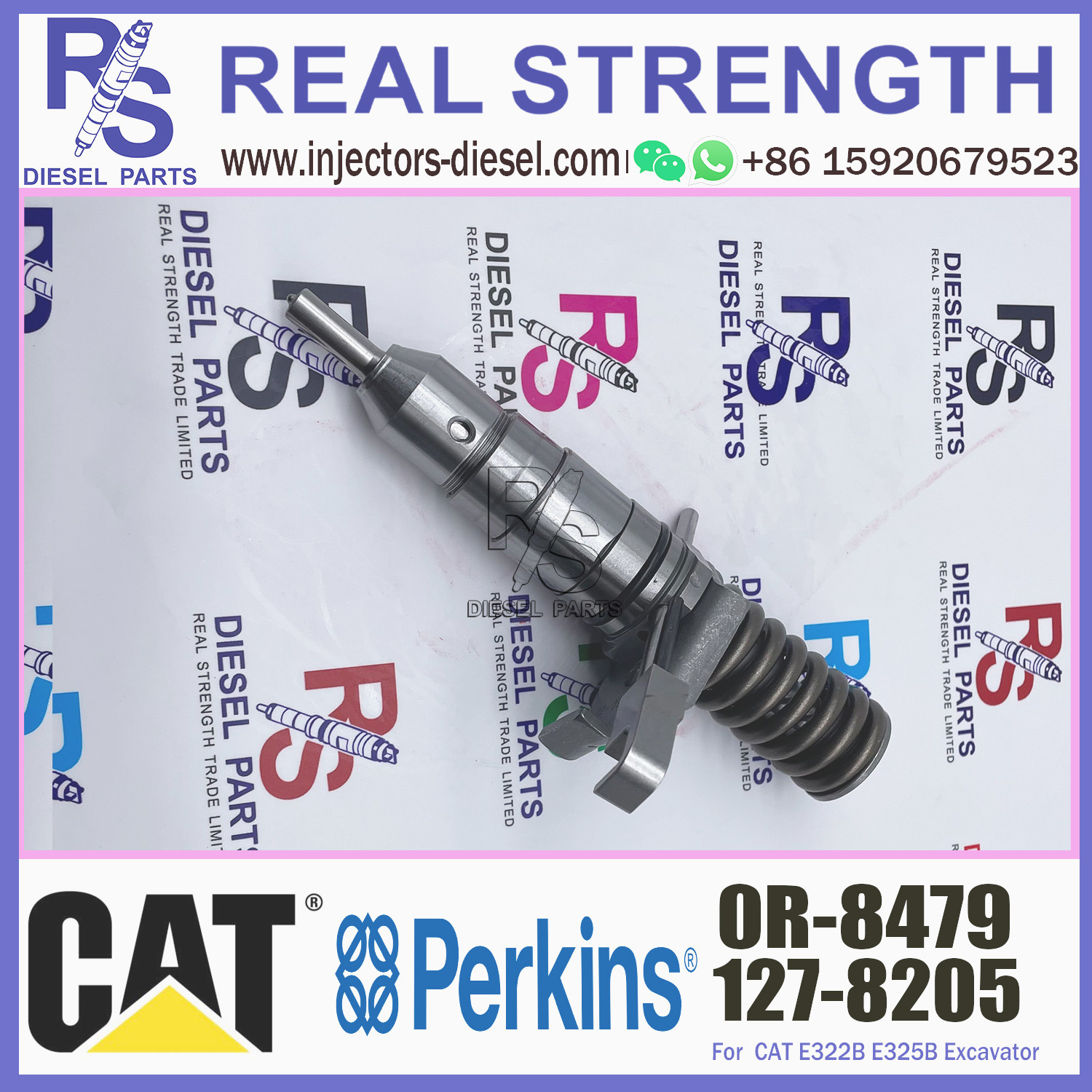 Diesel Fuel Common Rail Injector Assembly OEM 127-8205 0R-8479 For Caterpillar Integrated Toolcarrier IT12B IT14F