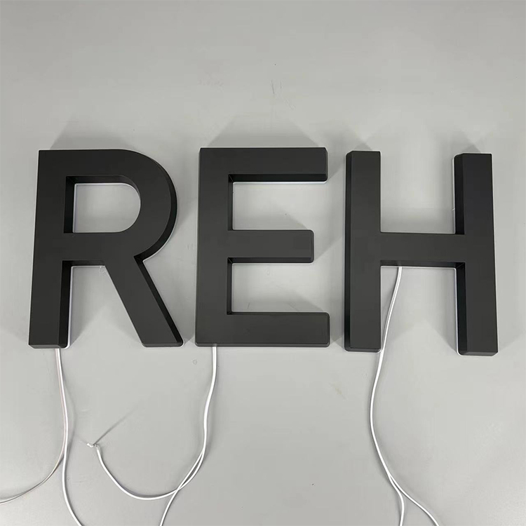 Backlit Letters on the Front of the Door Sign Acrylic Metal Backlit Characters 3D LED Billboard Logo