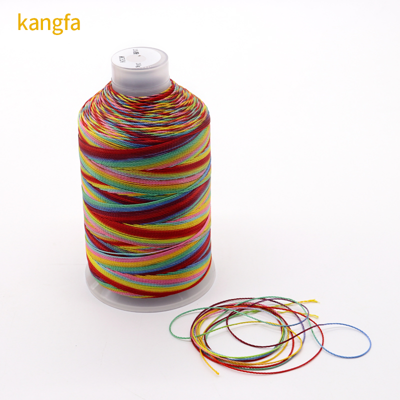 Plastic Cone Material Multi Color Rainbow High Tenacity Polyester Sewing Thread Spool