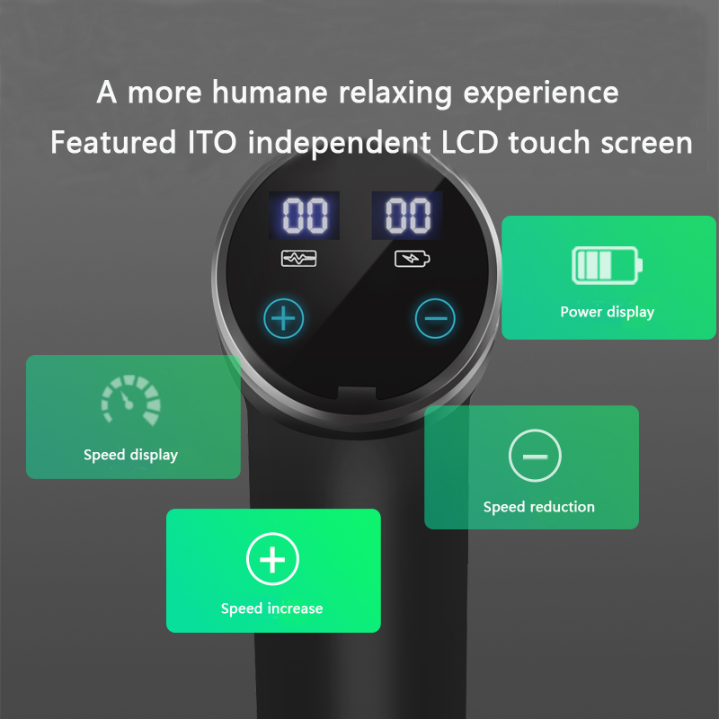 Full Body Handheld Muscle Massage Gun Black Deep Tissue Massager CE