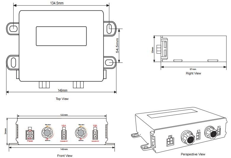 Heavy-Duty Electric Actuators Controller 12V DC Speed Adjustable by Potentiometer