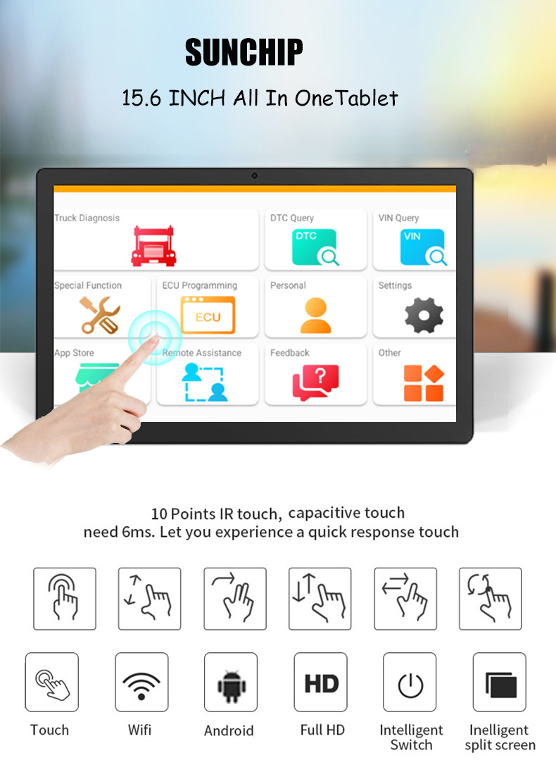 15.6inch DIGITAL SIGNAGE DISPLAY SCREENS Android RK3288 RK3399 All In One Tablet support 4G lte WIFI LAN BT