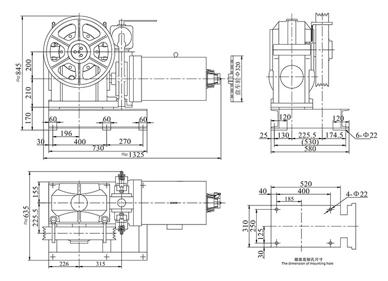 Elevator geared traction machine