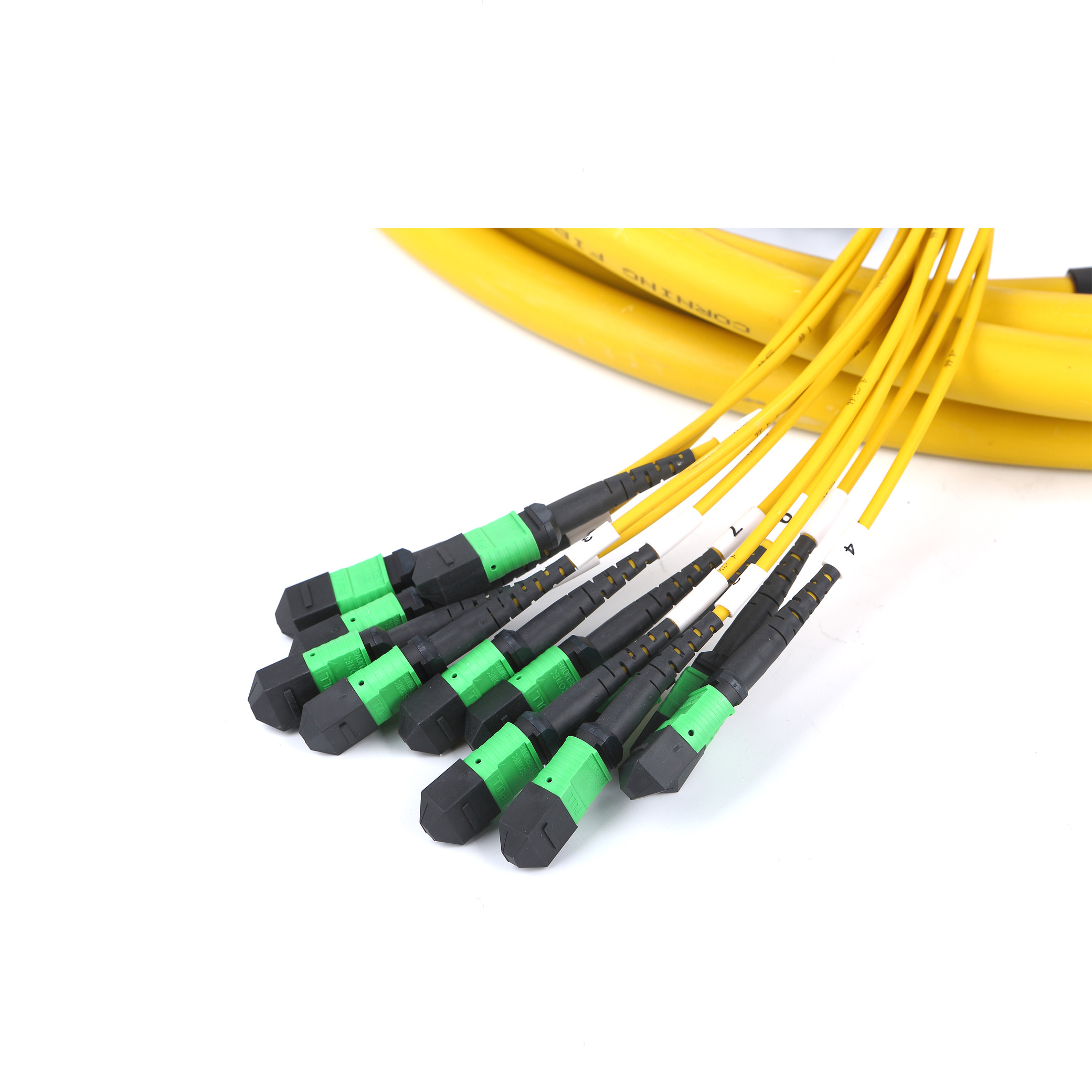 G657A1 MPO MTP Fiber Optic Patch Cord LC SM OM3 / OM4 8 / 12 / 24