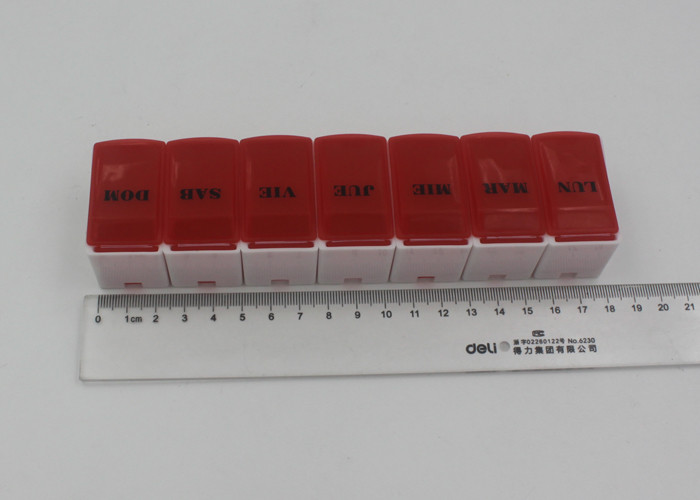 Colorful Seven Day Pill Organizer For Elderly / Plastic Pill Dispenser Box