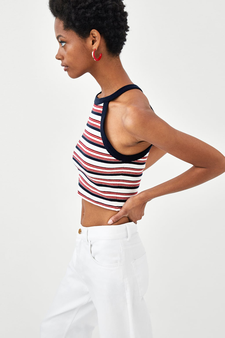 Factory Price Women Summer Stripes Cotton Tank Top