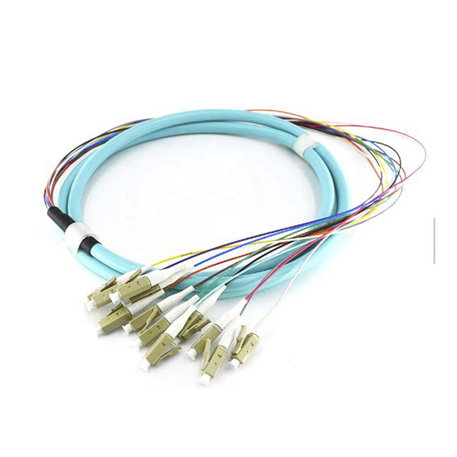 12 Cores LC Bundle Fiber Optical Pigtail Multimode 50 / 125um Om3 0.9mm