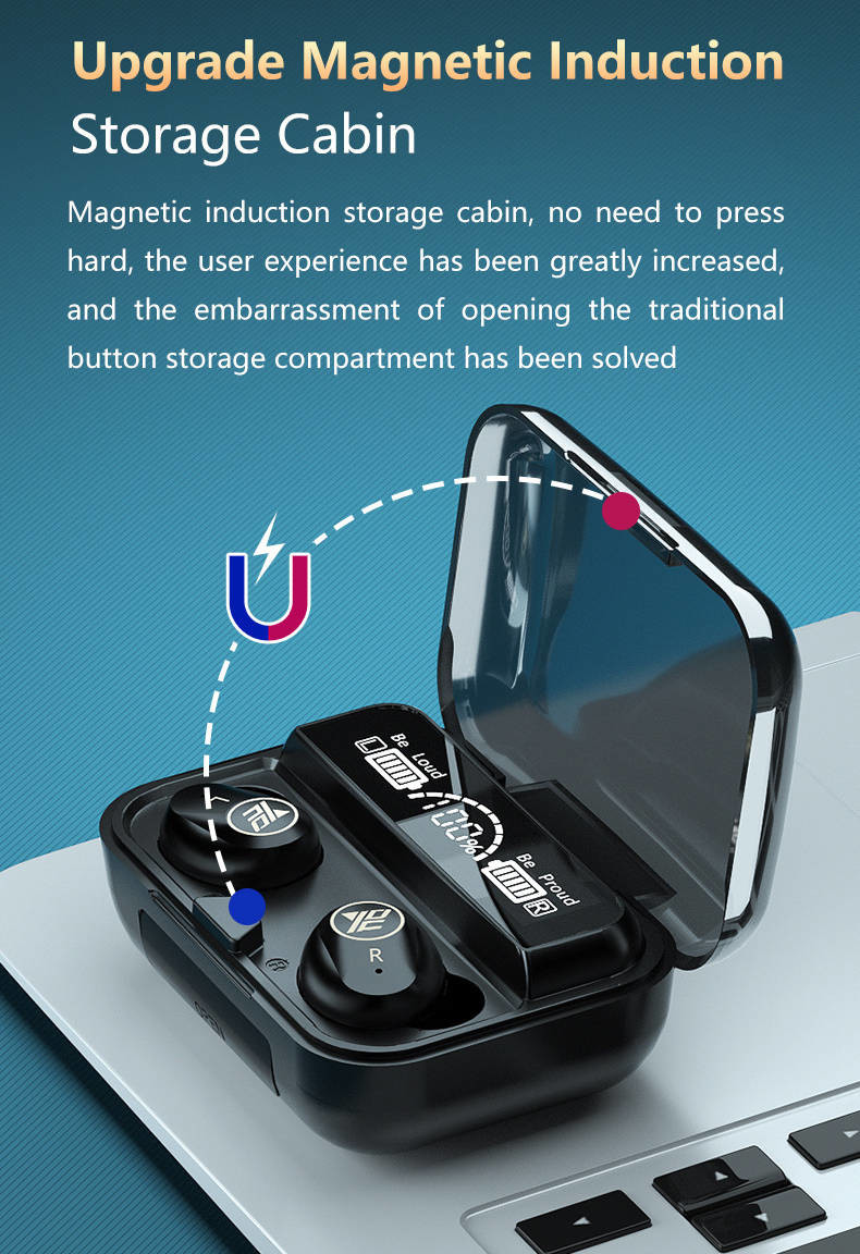 CVC8.0 Noise Cancelling Bluetooth Earbuds Strong Bass Wireless Headset With Microphone