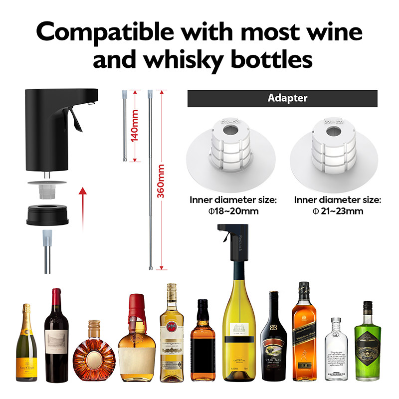 Food Grade Silicone ABS Portable Wine Dispenser with 1200mah Battery and LED Touch Screen