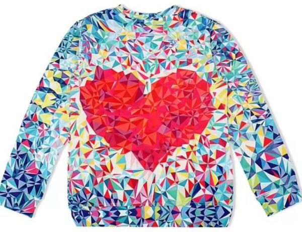 Custom Design All Over Print Youth Sublimation Sweatshirt 100% Polyester